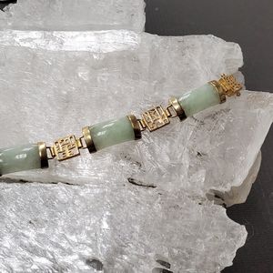 Silver jade bracelet